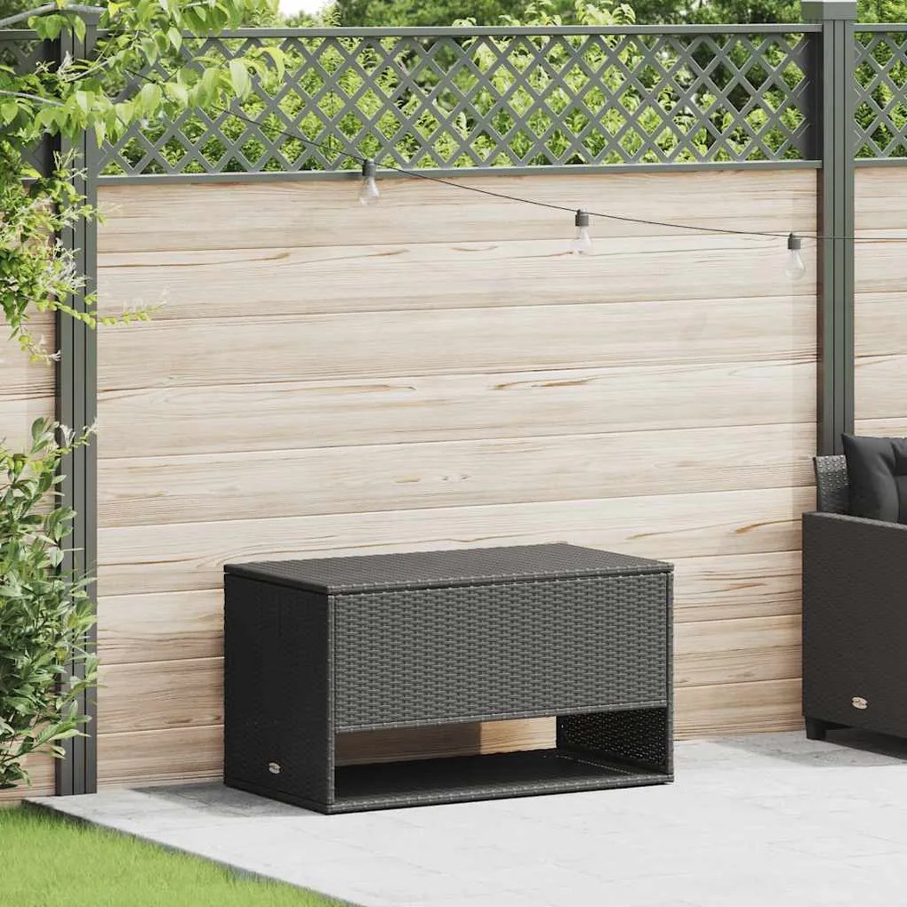 Scatola Per Cuscini Da Esterno Nero 100x55x55,5 Cm Polyrattan /