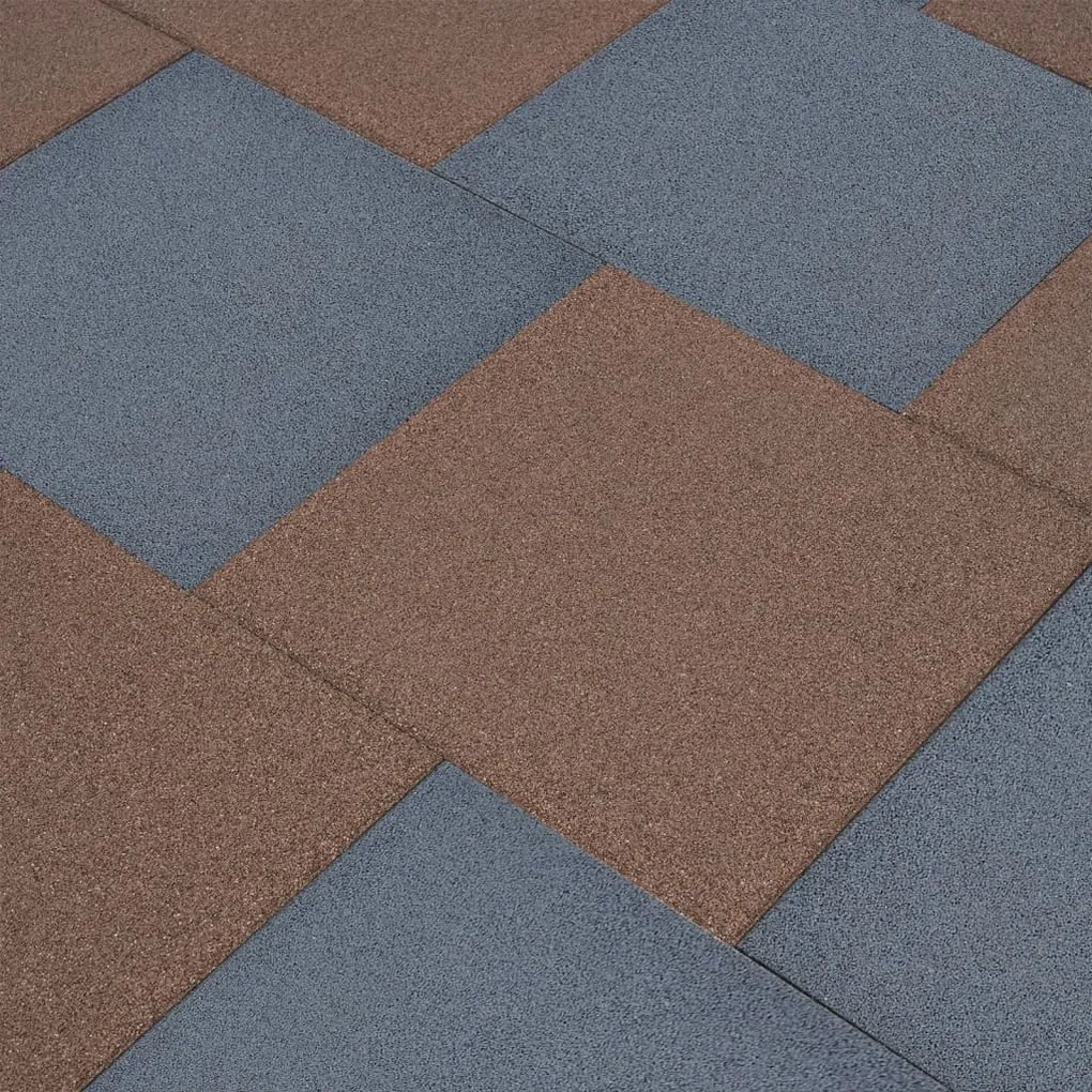 Piastrelle Anticaduta 18 Pz İn Gomma 50x50x3 Cm Grigie /