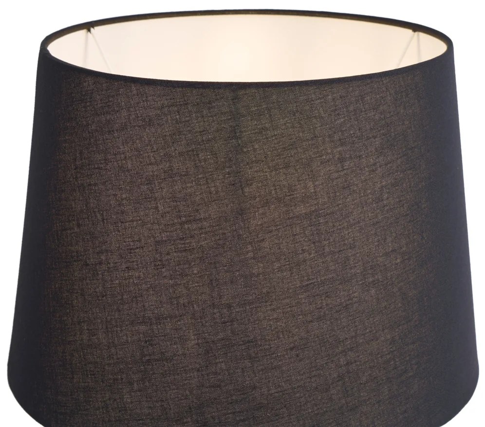 Lampada da terra classica nera con paralume nero e luce di lettura - Retro