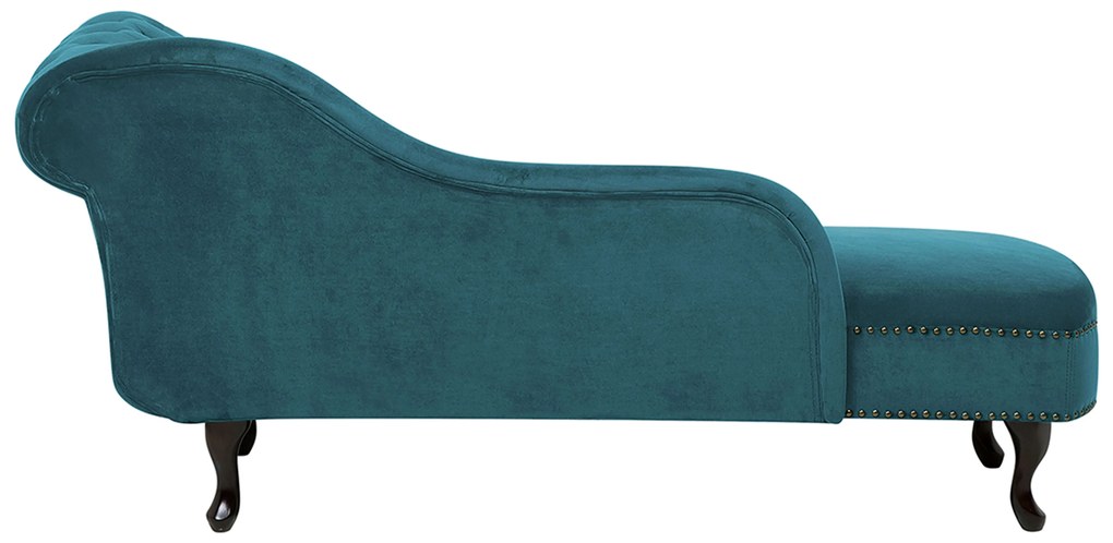 Chaise longue destra in velluto verde acqua NIMES Beliani