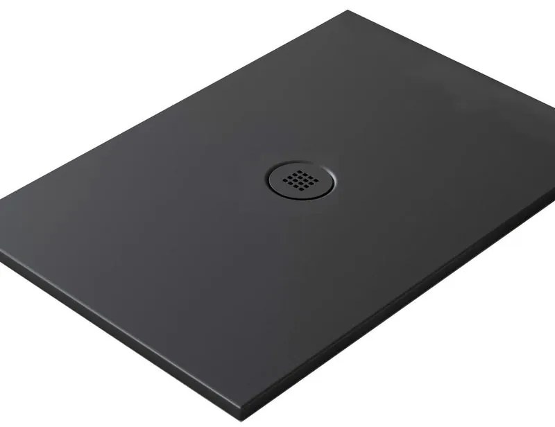Piatto doccia in ceramica extra slim nero L 160 x L 70 cm opaco