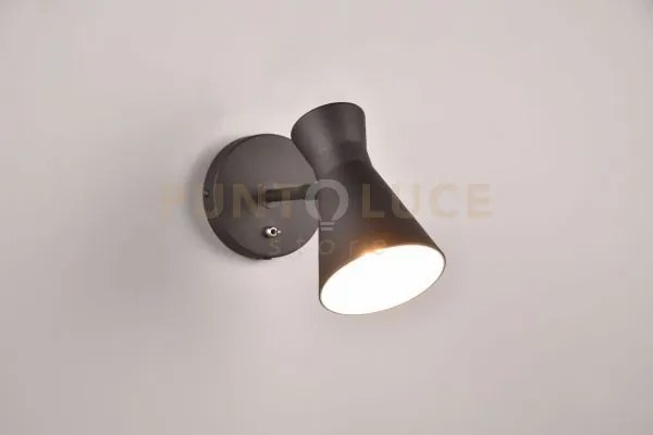 Enzo applique doppio cono metallo nero h. 16,5cm  1 luce attacco e27