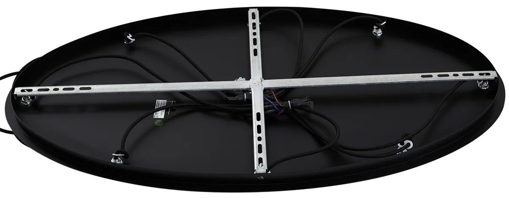 Lampada a sospensione moderna nera con vetro fumé 9 luci - Jia