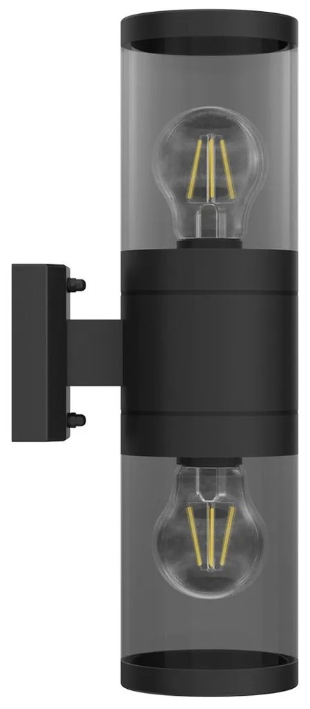 Applique E27 Cilindrica Bidirezionale IP54 da Esterno - Nera