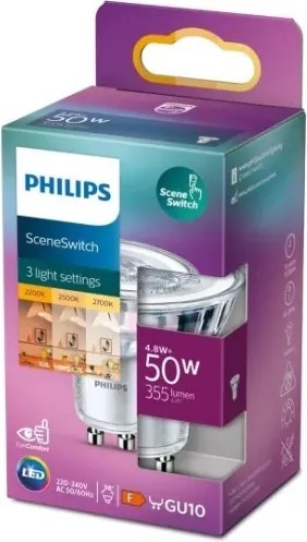 Lampadina LED Philips SCENE SWITCH PAR16 GU10/4,8W/230V 2200/2500/2700K
