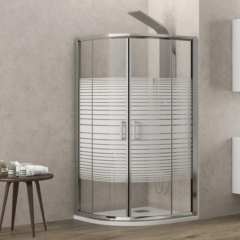 Kamalu - Box doccia 90x90 semicircolare vetro serigrafato altezza 180cm | K400