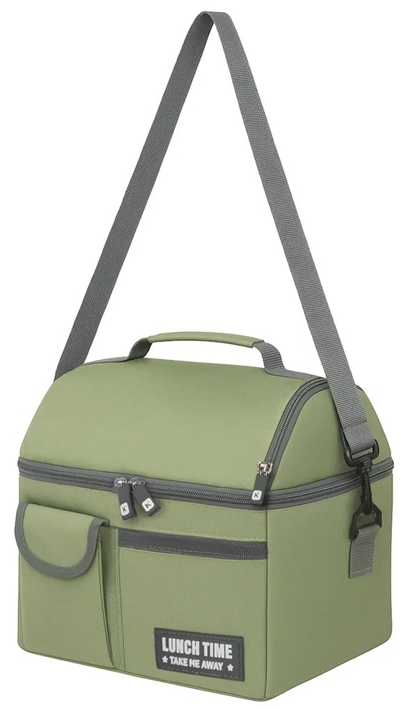 Borsa porta pranzo termica verde 4 L con tracolla