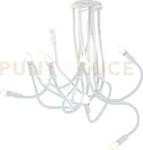 Plafoniera lover bianca 9 luci attacco e14 20x20x100cm in metallo e...