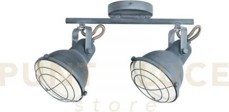 Applique a parete cuba grigia e bianco 2 luci attacco e14 44,5x13x1...