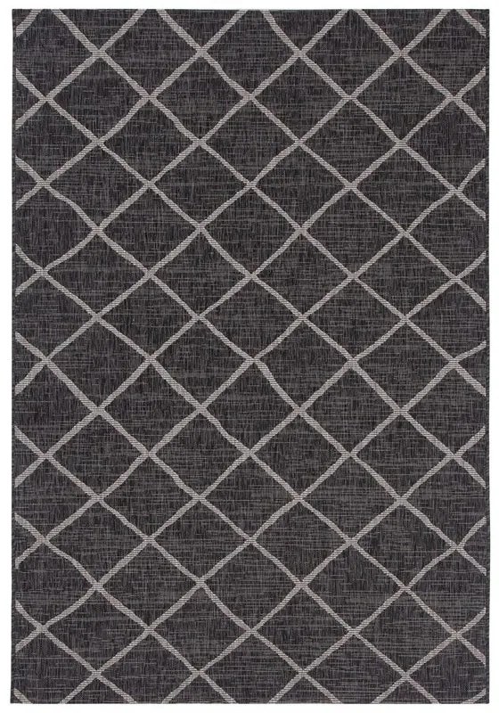 Tappeto Flatweave Cross Black geometrico nero, L 200 x L 80 cm