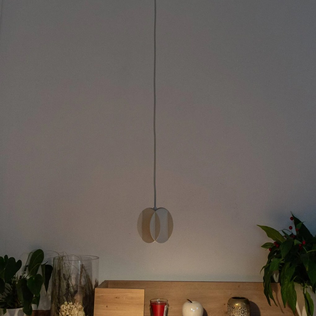 HELAM Lampada a sospensione GAMBIT, bianco crema, Ø 10 cm, metallo, GU10