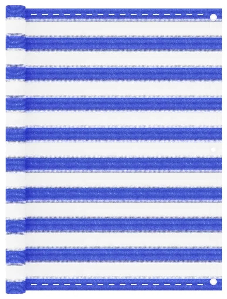 Paravento Da Balcone Blu E Bianco 120x500 Cm İn Hdp /