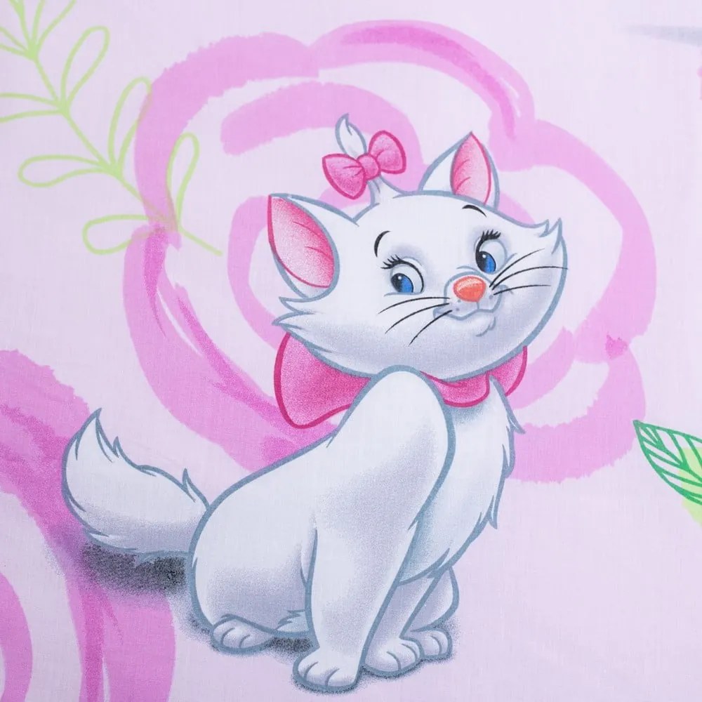 Set copripiumino e federa da bambini rosa in cotone per letto singolo 140x200 cm Marie Cat "Pink" – Jerry Fabrics