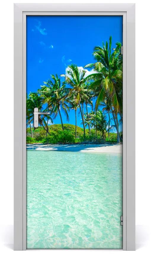 Sticker porta Spiaggia tropicale 75x205 cm