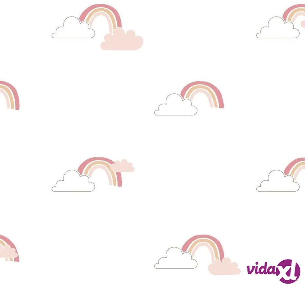 Noordwand Carta da Parati Mondo baby Rainbows Bianco e Rosa