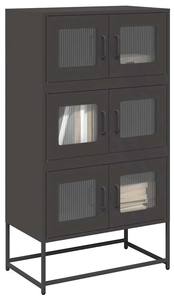 Credenza Nera 68x39x123 Cm İn Acciaio /