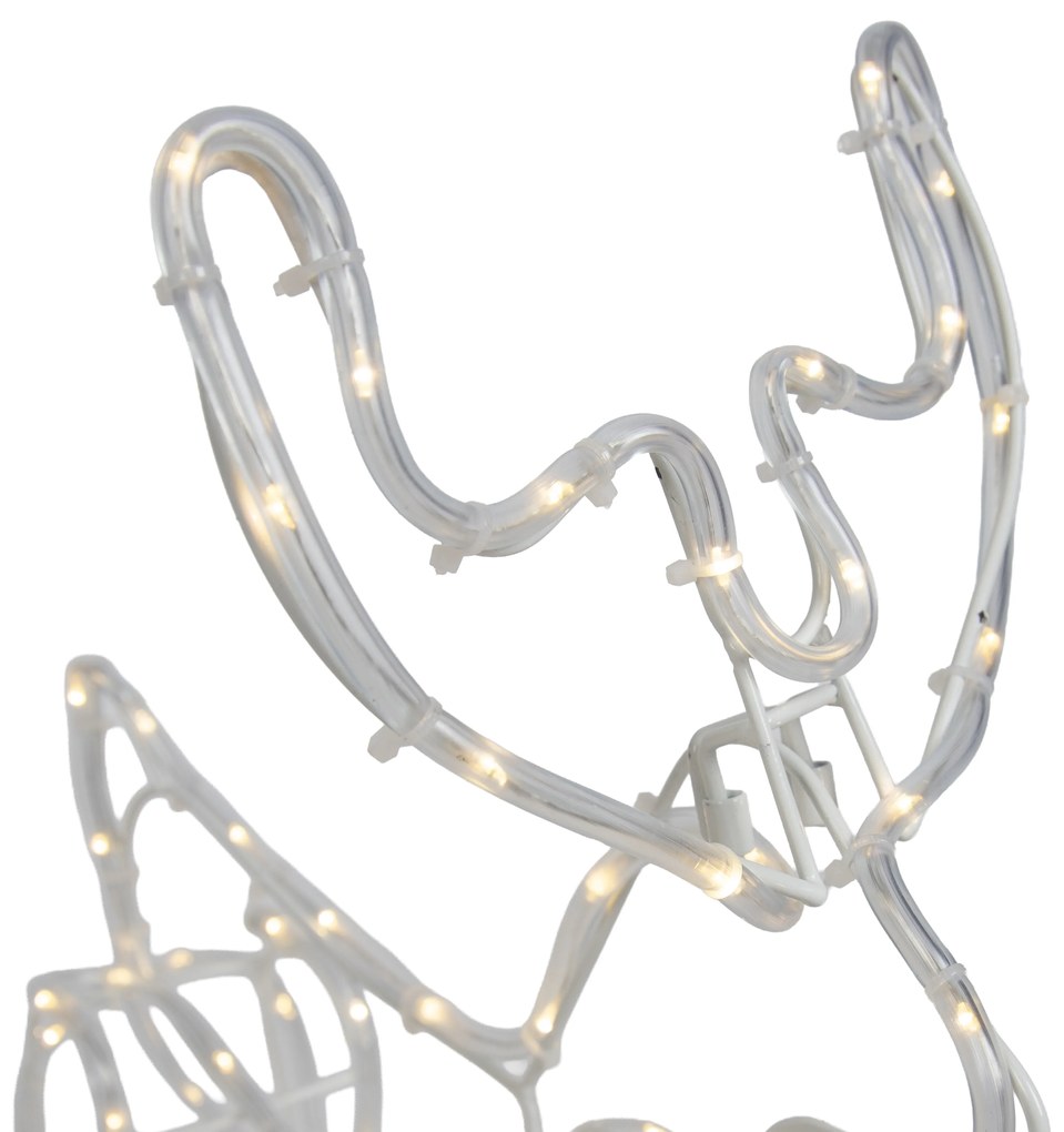 Lampada da terra natalizia renna con slitta 116 cm con LED e timer IP44 - Sori