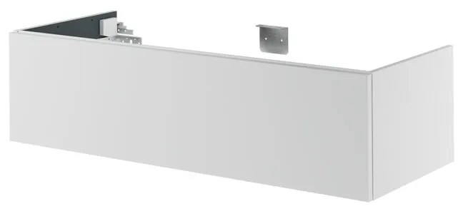 Mobile da bagno sospeso sotto lavabo L 120 x H 32 x P 48 cm bianco laccato, 1 cassetto SENSEA Neo