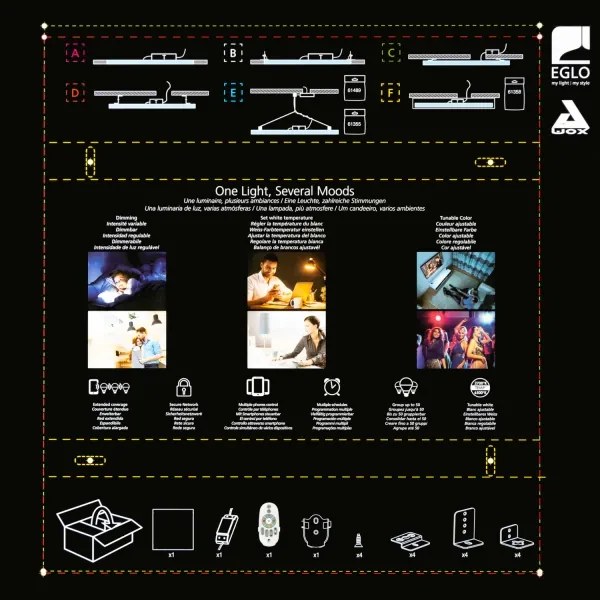 Eglo 32547 - LED RGBW Pannello da incasso dimmerabile SALOBRENA-C 34W/230V bianco + TC
