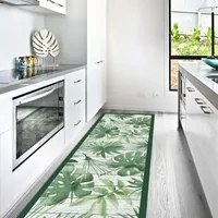 Passatoia da Cucina in Vinile Lavabile e Antigraffio Green Tropical - 50x240