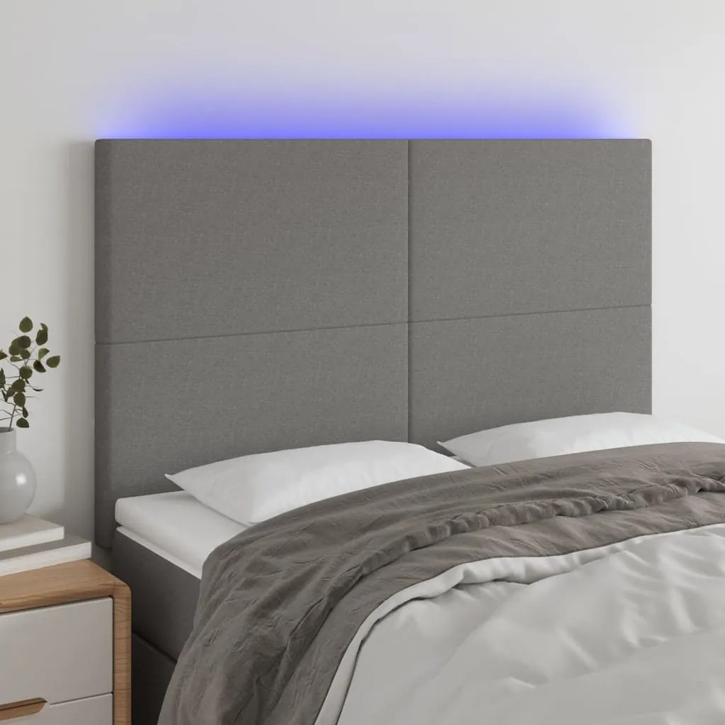 Testiera A Led Grigioscuro 144x5x118/128cm İntessuto /