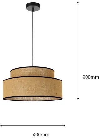 Lampadario a sospensione con filo BOHO 1xE27/60W/230V diametro 40 cm beige