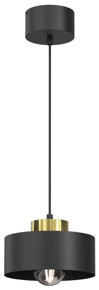 Lampadario a sospensione con filo MARTI 1xE27/15W/230V nero/oro