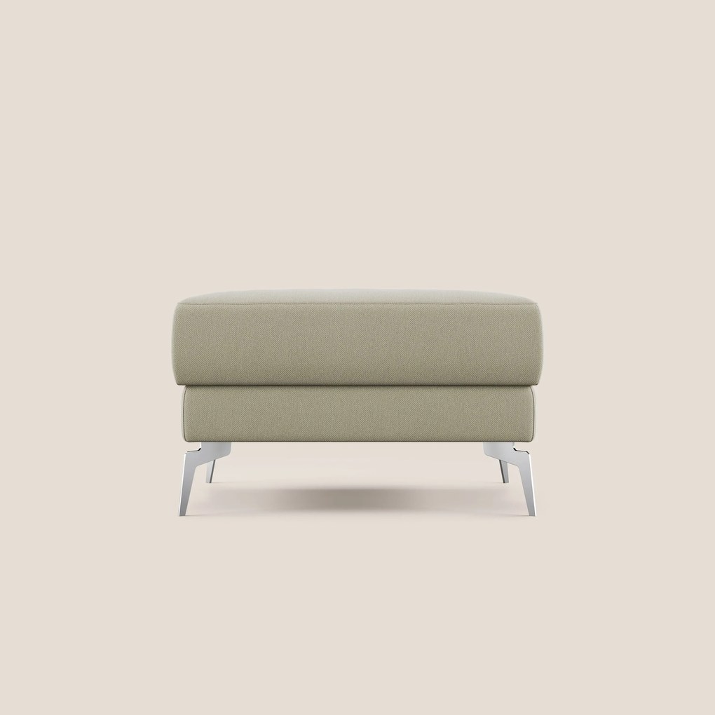 Star Pouf con piedini alti in tessuto smacchiabile T05 panna