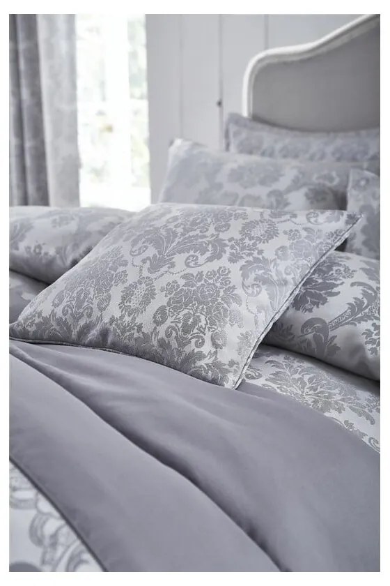 Biancheria da letto grigia Jacquard, 135 x 200 cm Damask Jacquard - Catherine Lansfield