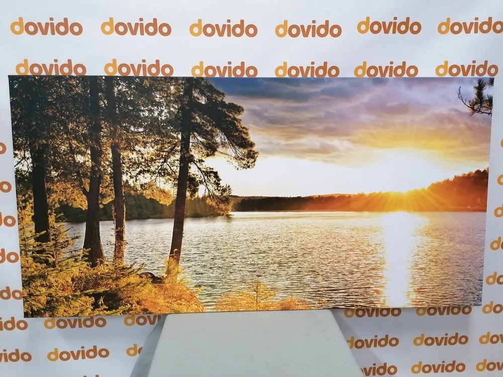Stampa su tela – Tramonto sul lago