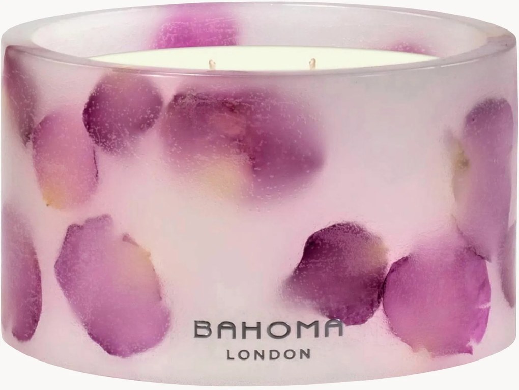 Candela profumata fatta a mano a tre stoppini Botanica (rosa)