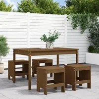 Set da Pranzo da Giardino 5 pz Miele in Legno Massello di Pino 3157718