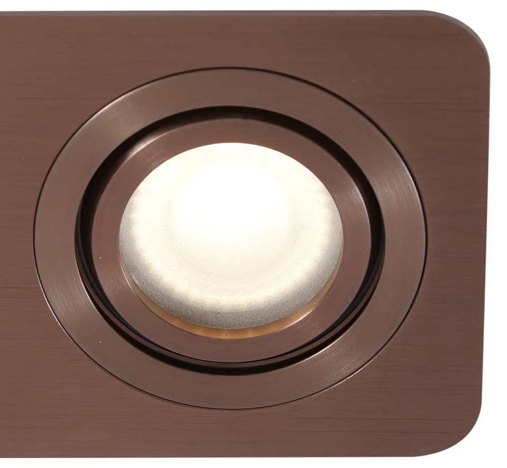 Faretto da incasso rotondo bronzo scuro GU10 50mm orientabile e inclinabile IP44 2 luci - Alberto
