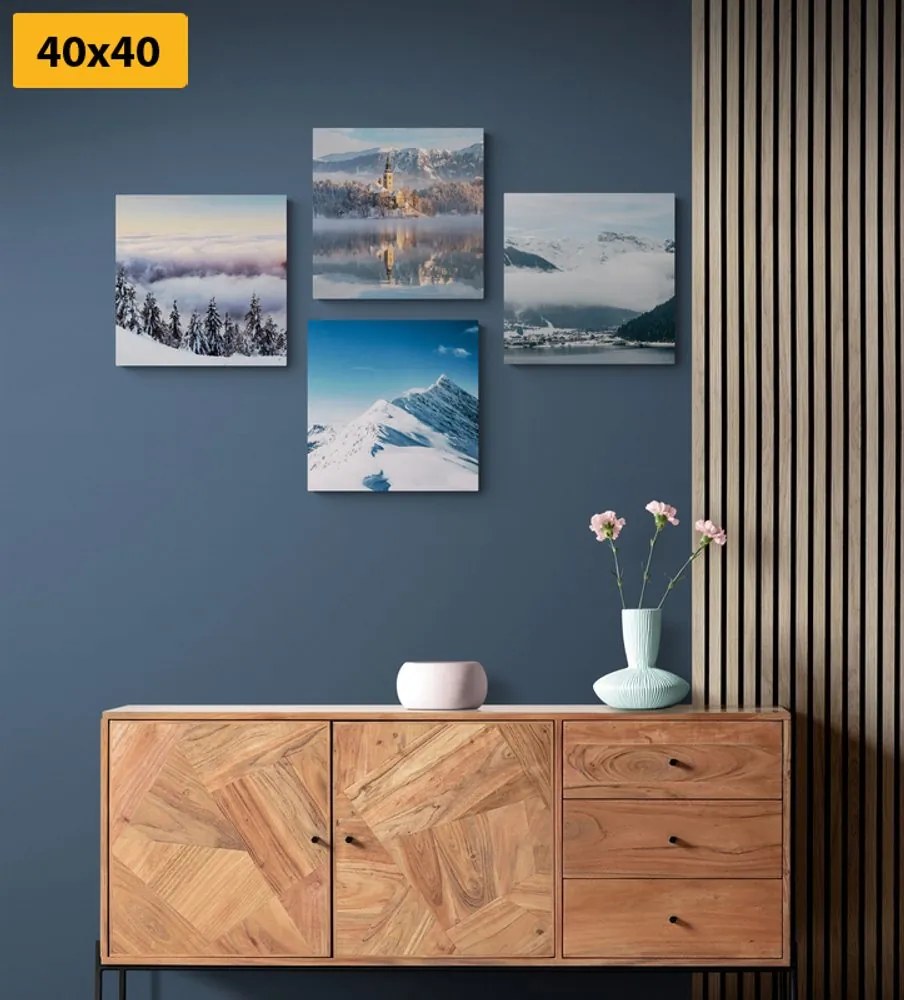 Set di quadri – Montagne innevate