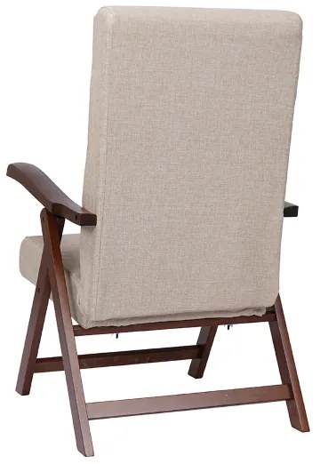 Poltrona MIAMI in faggio con imbottitura relax reclinabile 4 posizioni BEIGE