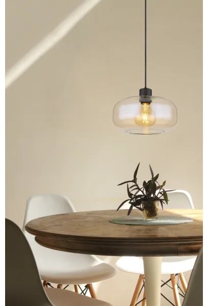 Globo 15566HA - Lampadario a sospensione con filo GIUSEPPE 1xE27/40W/230V diametro 28 cm limpido