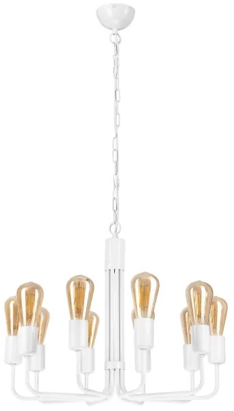 Lampadario a catena 10xE27/60W/230V bianco