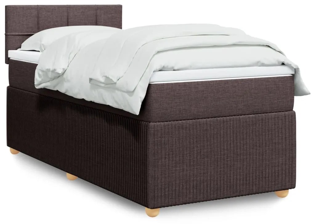 Giroletto A Molle Con Materasso Marrone Scuro 90x190cm Tessuto /