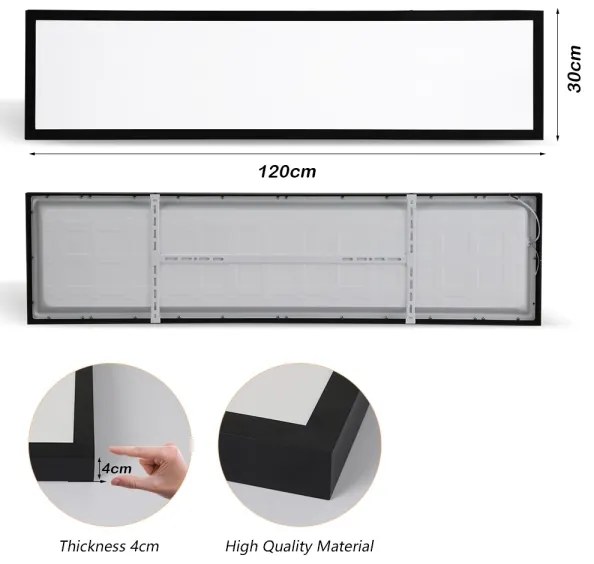 Brilagi - Lampada LED per bagno FRAME LED/50W/230V 3000/4000/6000K IP44 nera