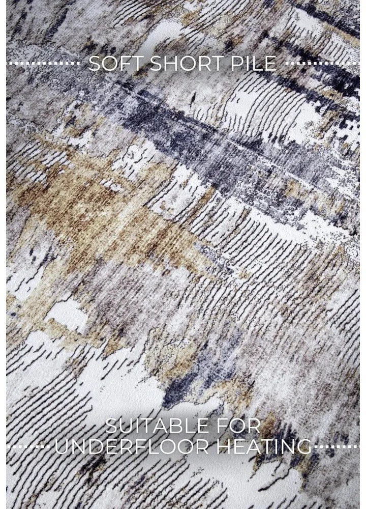 Tappeto grigio chiaro 80x150 cm Malard Anthracite Gold - Elle Decoration