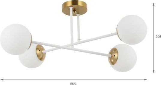 Brilagi - Plafoniera da soffitto MALIVA 4xE14/15W/230V oro/bianco