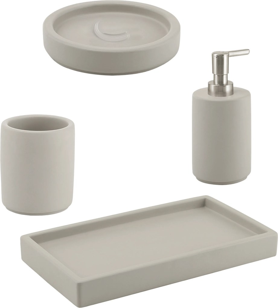 Set 4 Accessori D'Appoggio Gedy "Giunone" Grigio