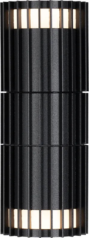 Applique da parete da esterno di design nera 2 luci IP44 - Boris