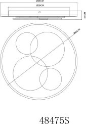 Globo 48475S - Plafoniera LED MONTY, 40W, 230V, 3000K, Ø 49 cm