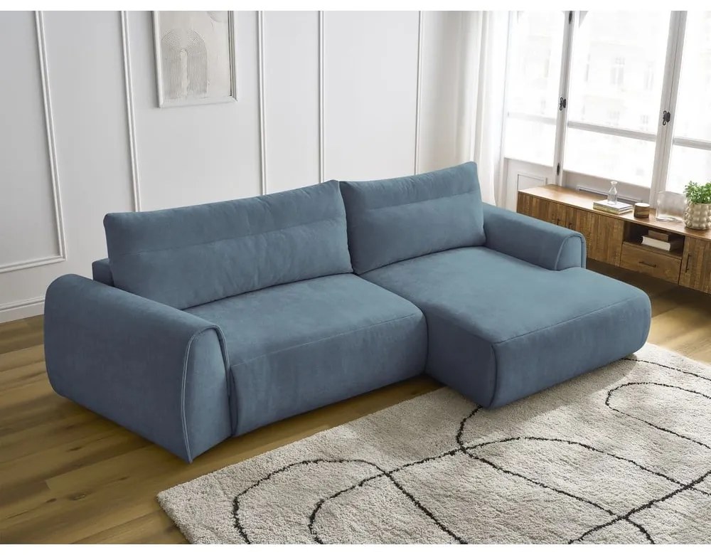 Divano angolare blu Aden – Bobochic Paris