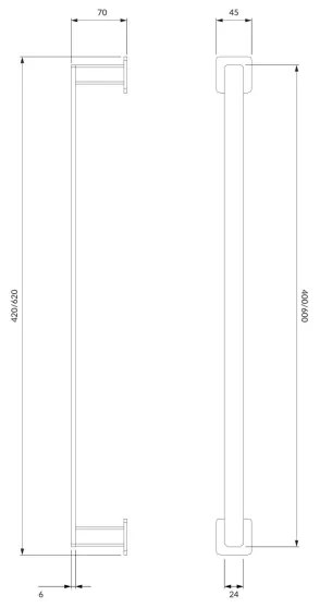 OMNIRES NL80214CR - Appendiabiti da parete NELSON 42 cm cromo lucido