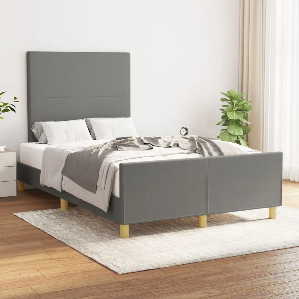 Giroletto Senza Materasso Grigio Scuro 120x200 Cm Tessuto /