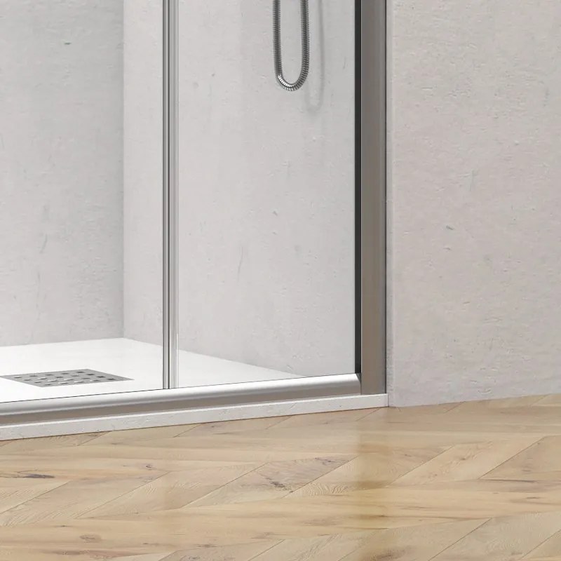 Box doccia 80x200 telaio argento opaco doppio scorrevole | KE-6000A - KAMALU
