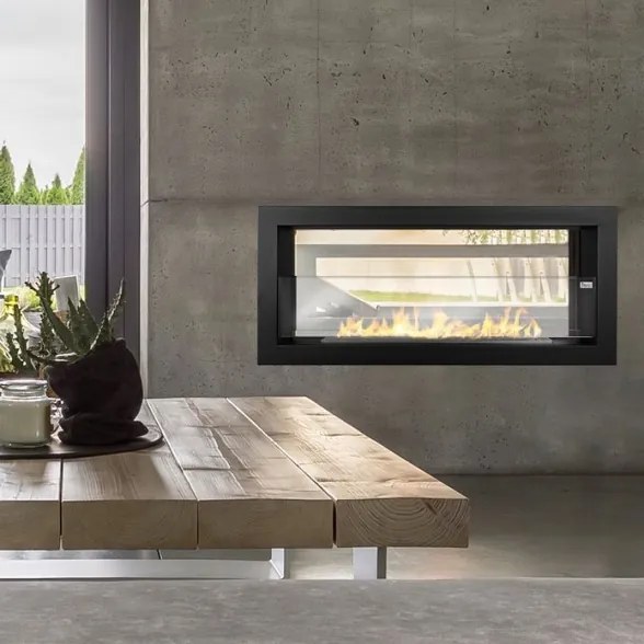 Camino a bioetanolo da incasso bifacciale biocamino 2 lati 90x40 cm MONTEFALCO 90
