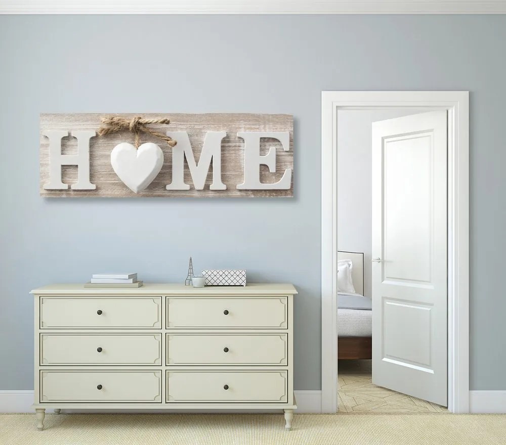 Quadro su tela – Con scritta Home in stile vintage